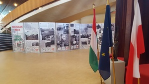 Prezentacja wystawy „Rozstrzelane miasta. Poznań - Budapeszt 1956" w siedzibie Rady Europy w Strasburgu