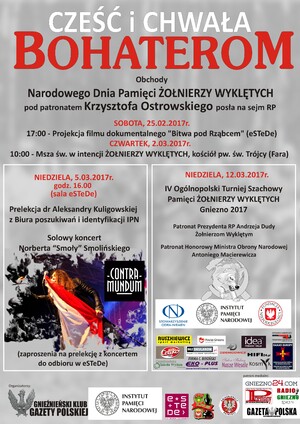 Gnieźnieńskie obchody Narodowego Dnia Pamięci Żołnierzy Wyklętych – Gniezno 2017