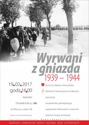 PLAKAT Sesja „Wyrwani z gniazda 1939–1944" – Nekla, 19 lutego 2017