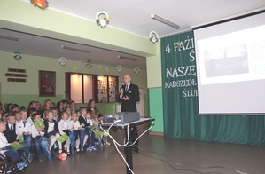 Prelekcja Rafała Reczka – dyrektora IPN Oddział w Poznaniu na temat patrona szkoły