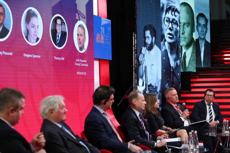 Panel dyskusyjny „Sprawiedliwość okresu przemian” – Warszawa, 15 kwietnia 2023. Fot. Mikołaj Bujak (IPN)