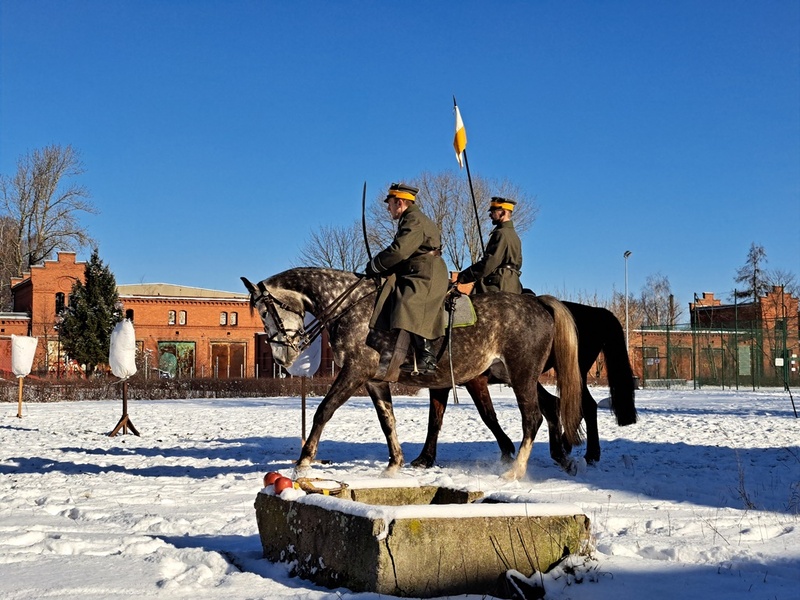 Pokaz kawaleryjski ułanów z Oddziału Terenowego im. 17 Pułku Ułanów Wielkopolskich – Stowarzyszenia Polski Klub Kawaleryjski. Fot. Marta Sankiewicz IPN
