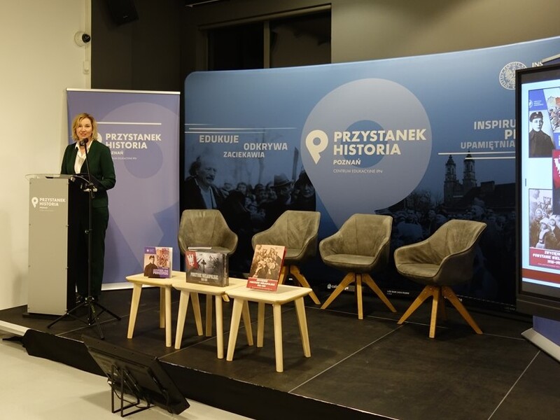 Prezentacja materiałów edukacyjnych dotyczących Powstania Wielkopolskiego 1918-1919. Fot. Julia Moszczyńska