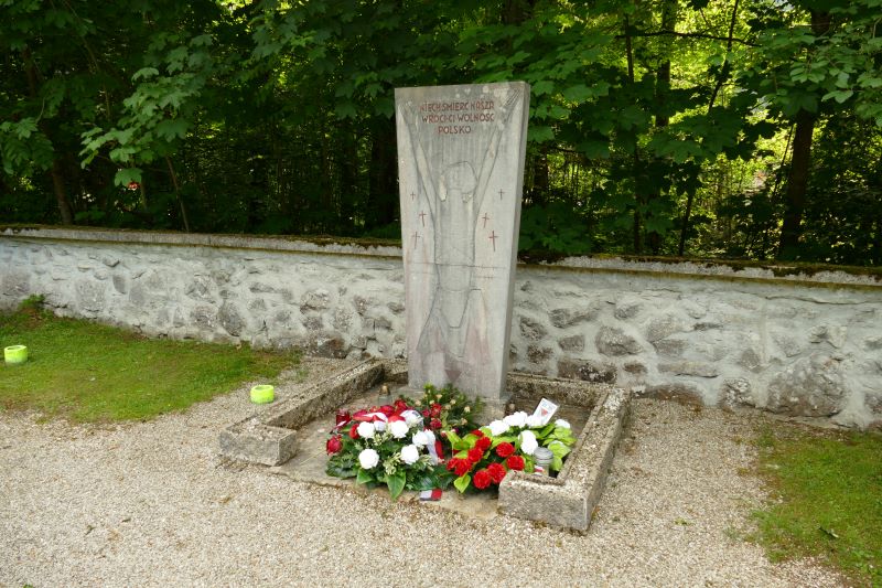 Wizyta uczestników Wyjazdu Pamięci na cmentarzu zlokalizowanym na terenie byłego KL Ebensee. Fot. Tomasz Cieślak (IPN)