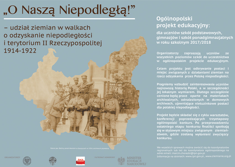„O Naszą Niepodległą!” – udział ziemian w walkach o odzyskanie niepodległości i terytorium II Rzeczypospolitej 1914-1922