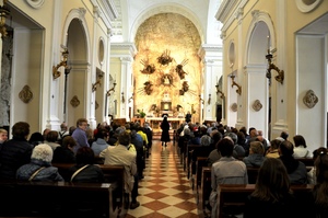 Msza św. w Sanktuarium Madonna della Corona. Fot. Tomasz Cieślak