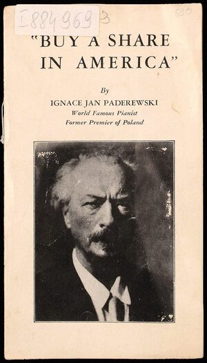 Amerykańska broszura zawierająca jedno z ostatnich wystąpień I.J. Paderewskiego, 1941 r., ze zbiorów Polona