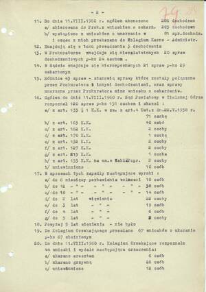 Dane cyfrowe dot. osób podejrzanych i spraw w związku z wydarzeniami 30 maja 1960 r.