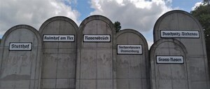 Łódź, stacja Radegast: upamiętnienie martyrologii wywiezionych do obozów Auschwitz, Gross-Rosen, Ravensbrück, Kulmhof, Sachsenhausen, Stuthoff