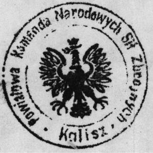 Pieczęć powiatu kaliskiego NSZ (1943).