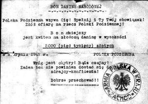 Bon Armii Polskiej (NSZ) 1945.