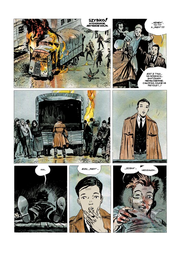 Strona z komiksu IPN „Akcja pod Arsenałem”