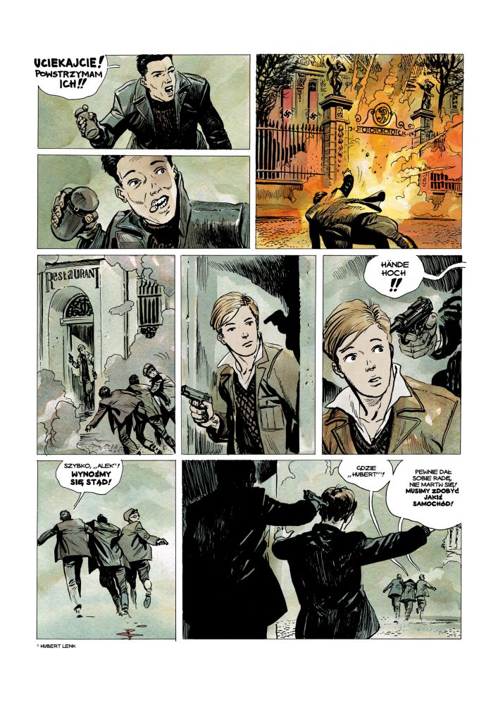 Strona z komiksu IPN „Akcja pod Arsenałem”