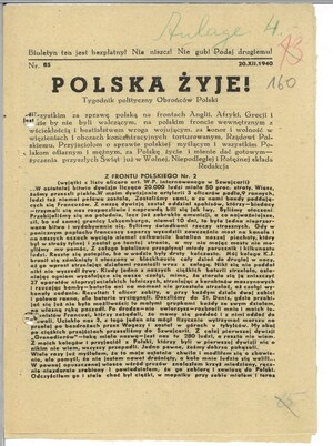 Polska Żyje!, wydawane przez Komendę Obrońców Polski. Ze zbiorów IPN.