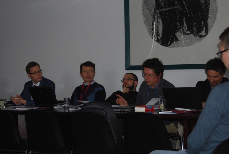 Dyskusja - od lewej: Piotr Chmielewski, Piotr Matczak, Mateusz Flont, Michel Dupuy, Laurent Coumel 