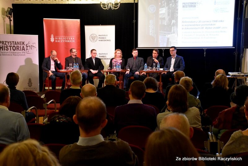 Dyskusja wokół książki „Referendum z 30 czerwca 1946 roku w województwie poznańskim w dokumentach UB. Wybór źródeł” w CE IPN „Przystanek Historia” w Bibliotece Raczyńskich 