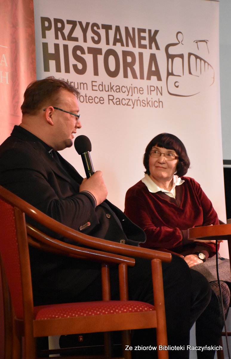 Dyskusja wokół publikacji IPN „Drezdeński szafot” w Centrum Edukacyjnym IPN „Przystanek Historia” w Bibliotece Raczyńskich. Na zdj. od lewej: ks. dr Jarosław Wąsowicz SDB, Aleksandra Pietrowicz