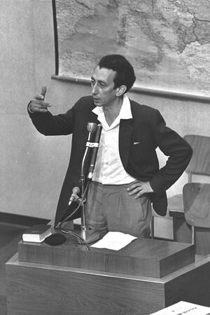 Aba Kowner na procesie Adolfa Eichmanna, Jerozolima, 4 maja 1961 r.