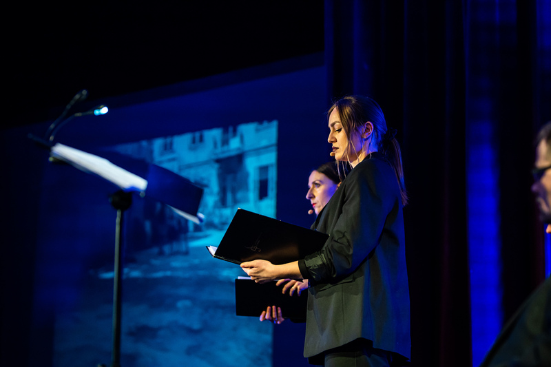 Widowisko „Sprawiedliwi” upamiętniające Polaków ratujących Żydów pod okupacją niemiecką – Piła, 25 marca 2022. Fot. Grzegorz Laskowski