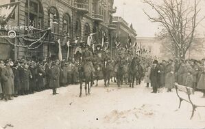 Przysięga wojsk wielkopolskich, 26 stycznia 1919 r. Fot. ze zbiorów Wielkopolskiego Muzeum Niepodległości